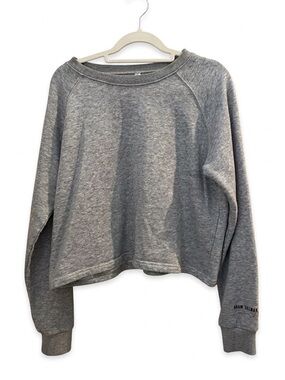 Adam Selman Sport Heather Gray Cropped Sweatshirt